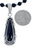 Sterling Silver Navajo Onyx Bead Necklace AX128217